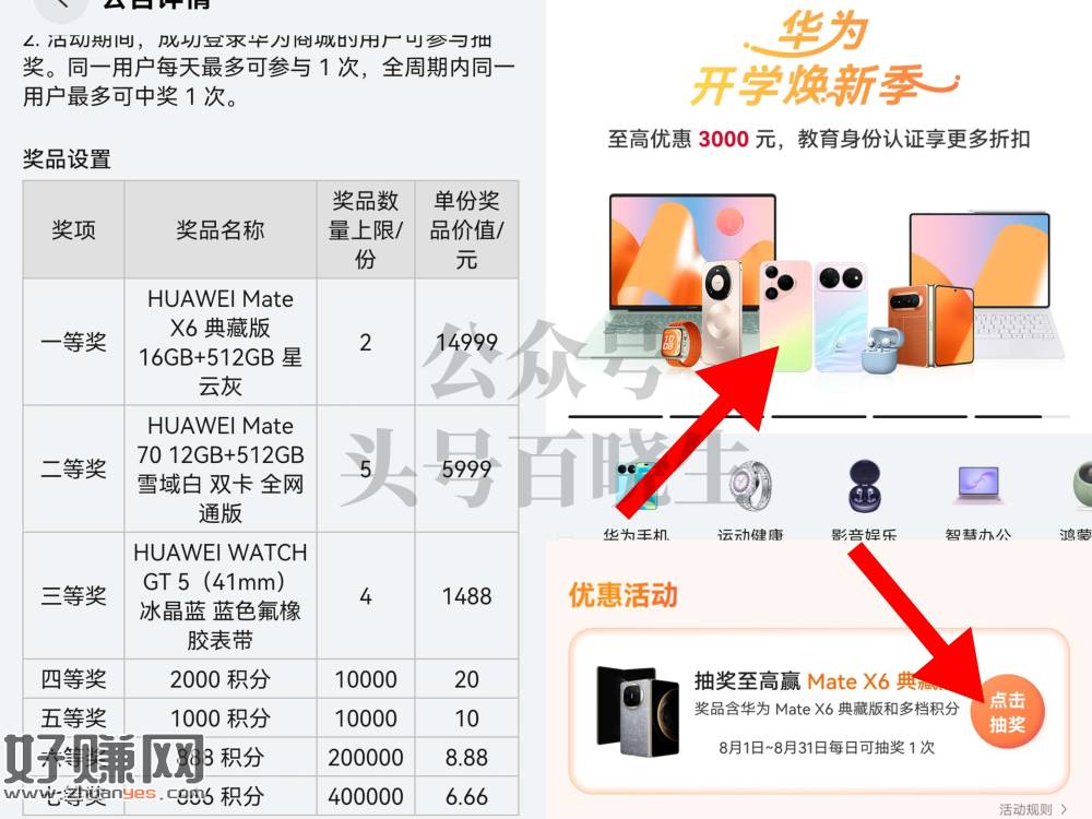 华为商城 首页横幅往右划
