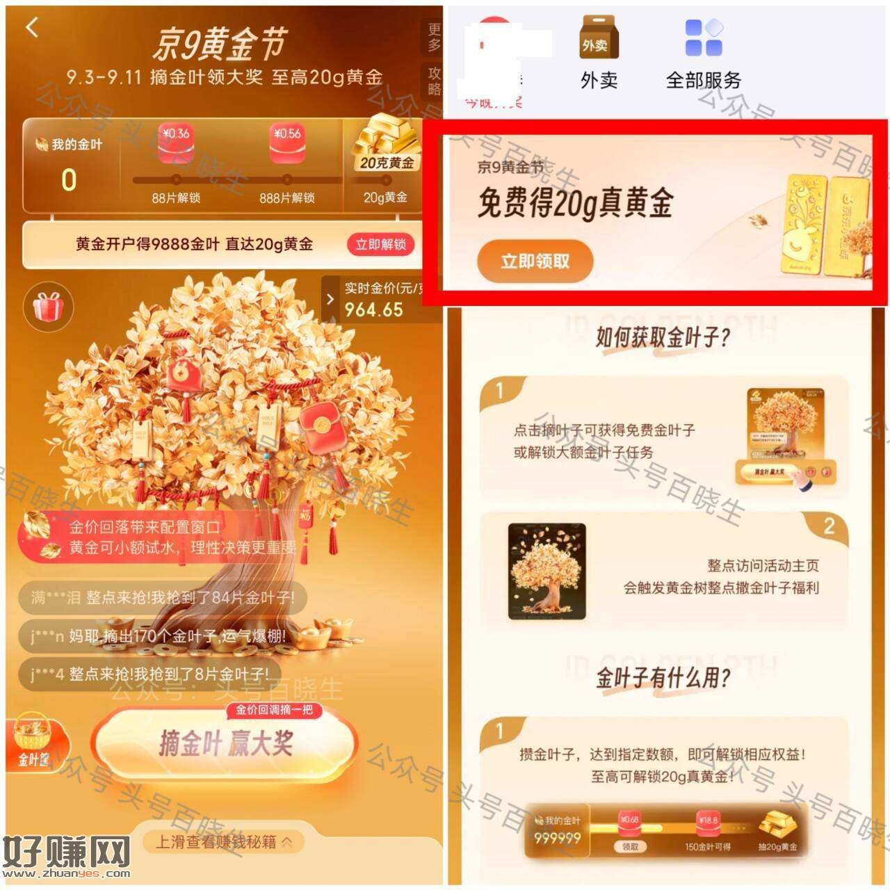 京东金绒app 首页横幅摘金叶