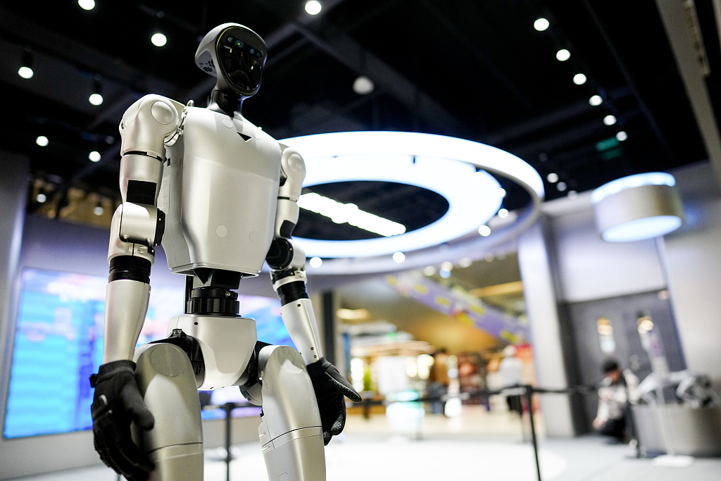 资料图:2月24日,北京,宇树科技的机器人在京东双井购物中心的门店内。(视觉中国)