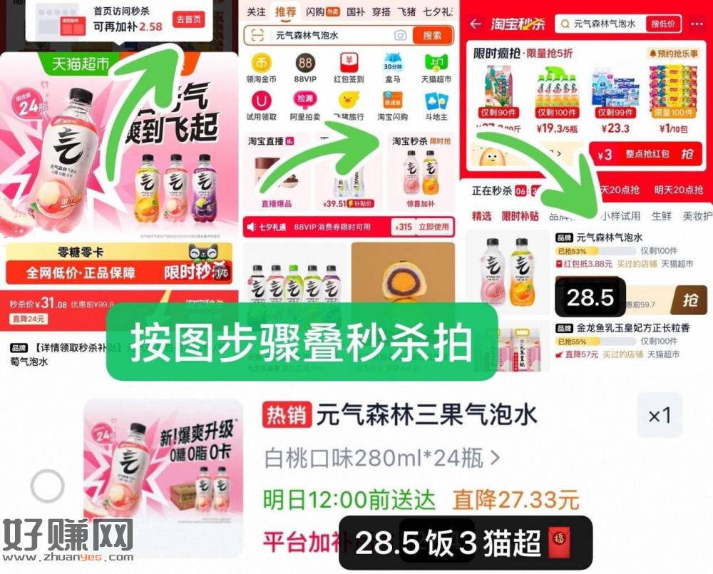 元气森林气泡水*24瓶，💰25.5