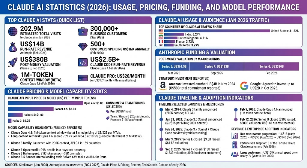 该图由AICodeDetector.com基于Similarweb、Anthropic官方公告、Reuters、TechCrunch等媒体公开资料整理制作