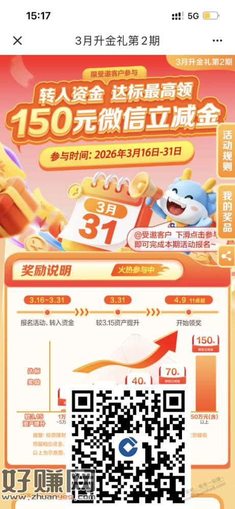 建行资产，150元立减金，别忘了