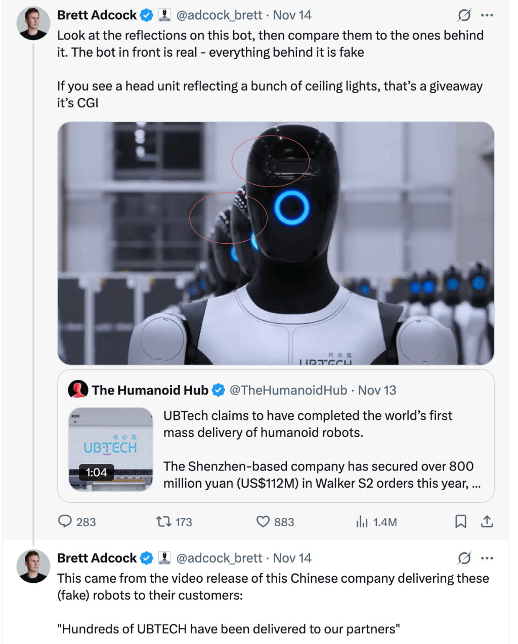 人形机器人量产交付视频遭Figure创始人公开质疑造假，优必选回应