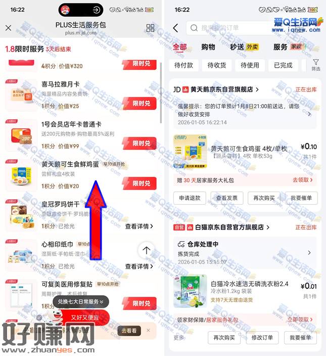 京东plus会员 1积分兑换黄天鹅鸡蛋