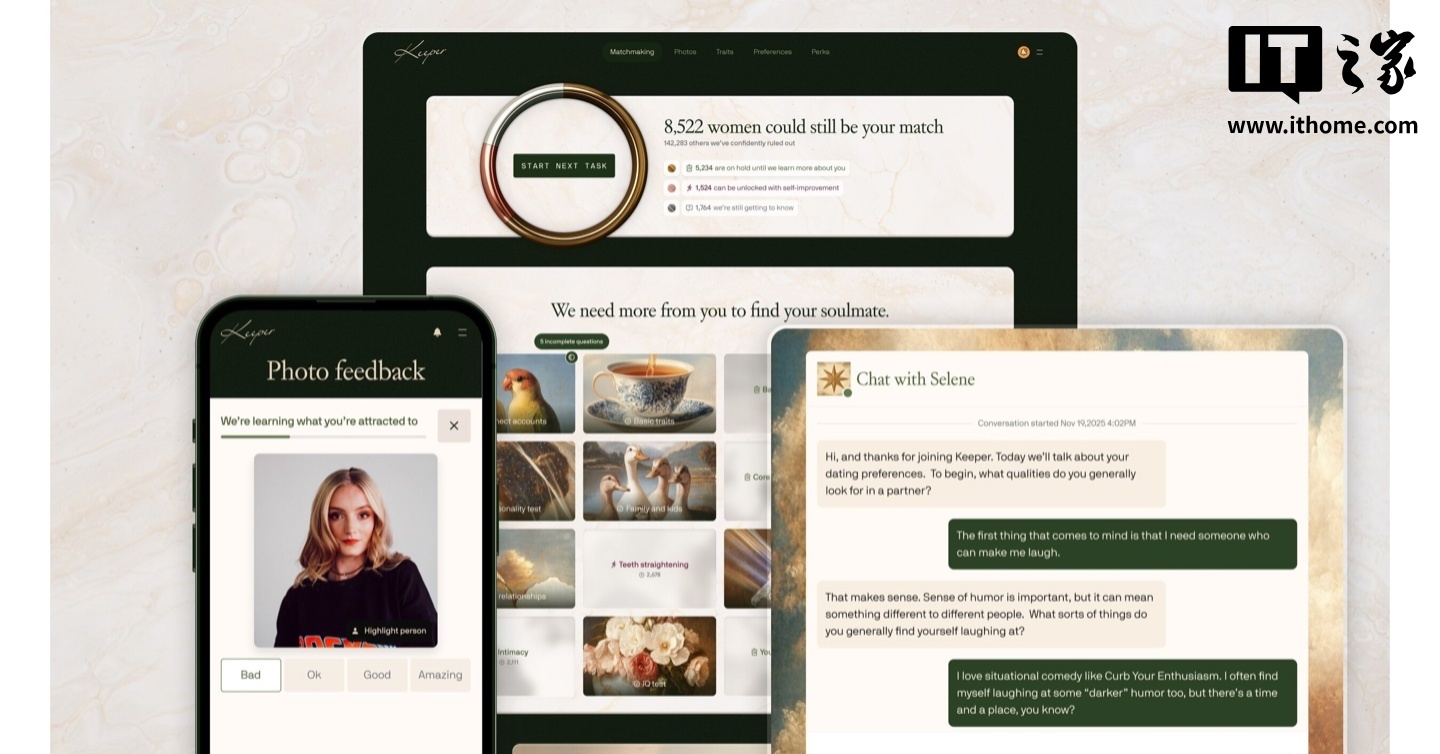Keeper用AI找“灵魂伴侣”，男用户成功结婚需付5万美元赏金