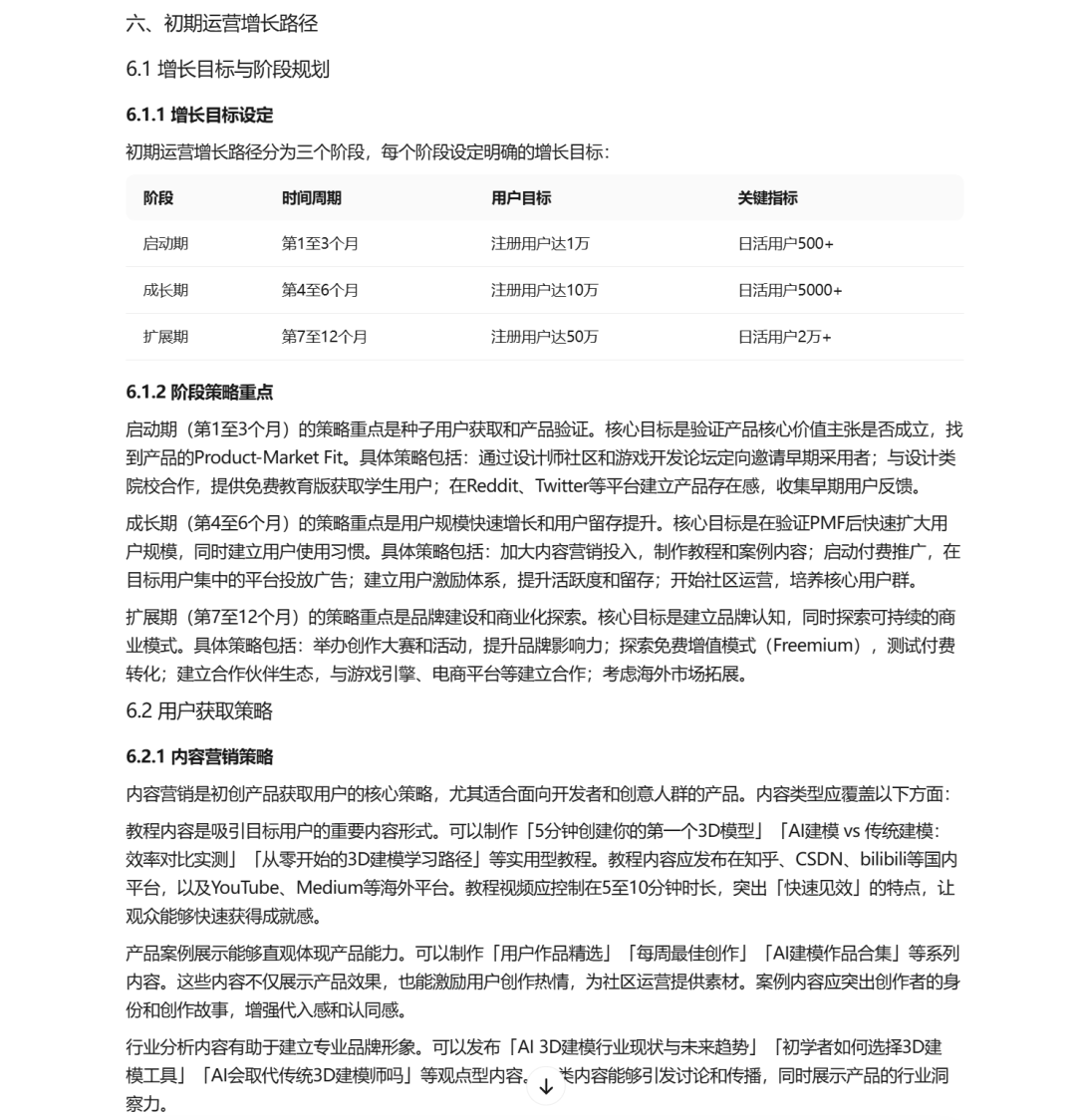 ▲AI 3D建模工具初期运营增长路径