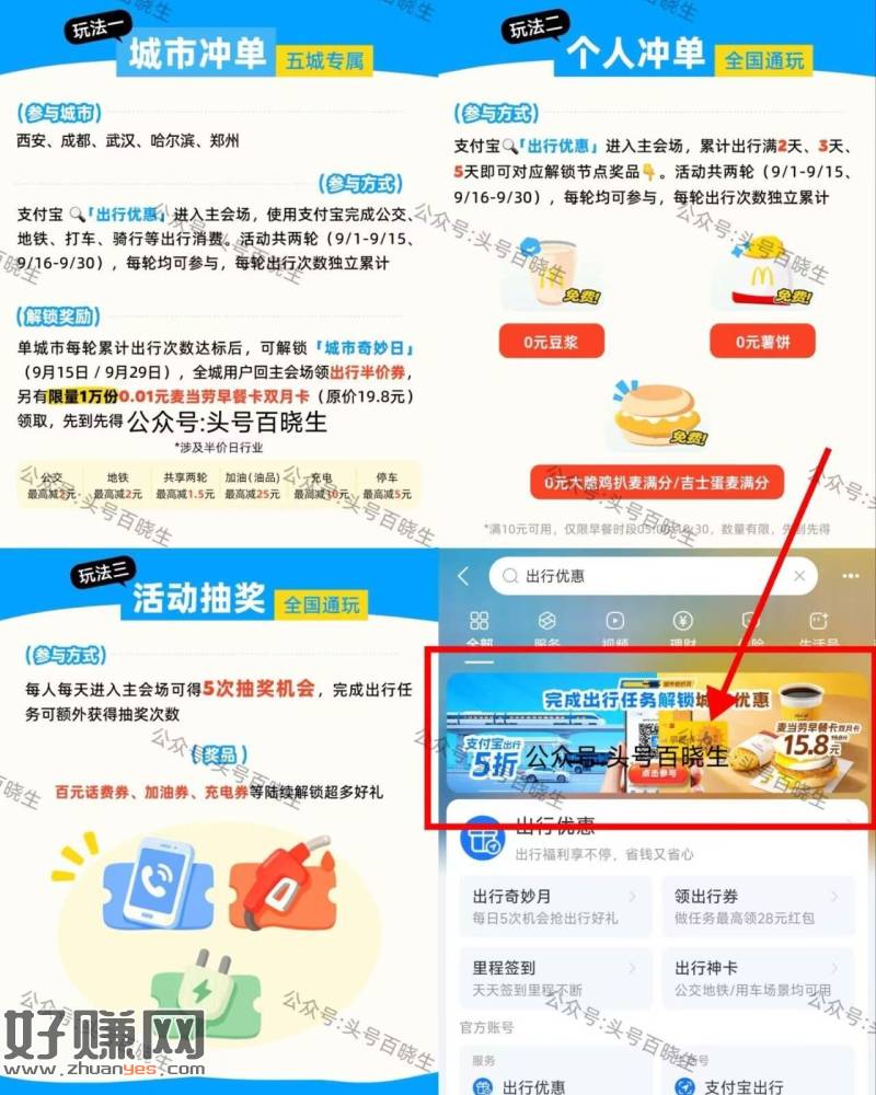zfb搜【出行优惠】10.7截