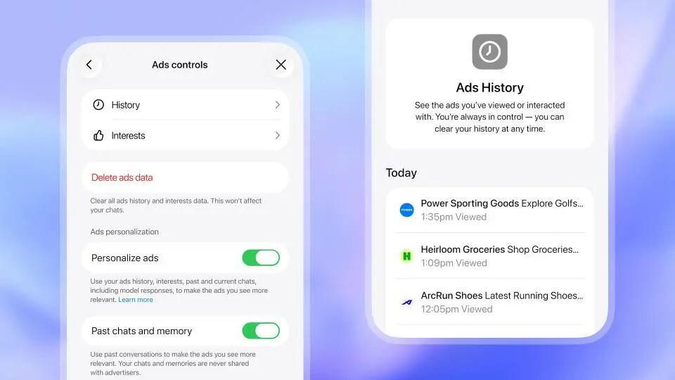 用户将可以自主管理广告设置
