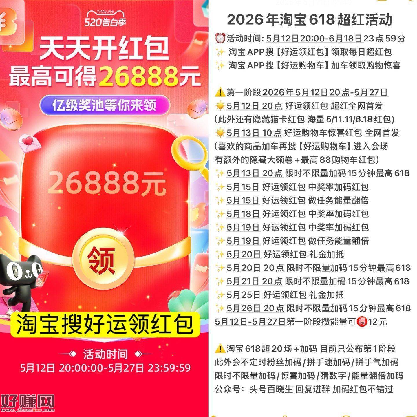 🔥重磅通知🔥重磅通知🔥 ，淘宝618红包🧧20点首发
