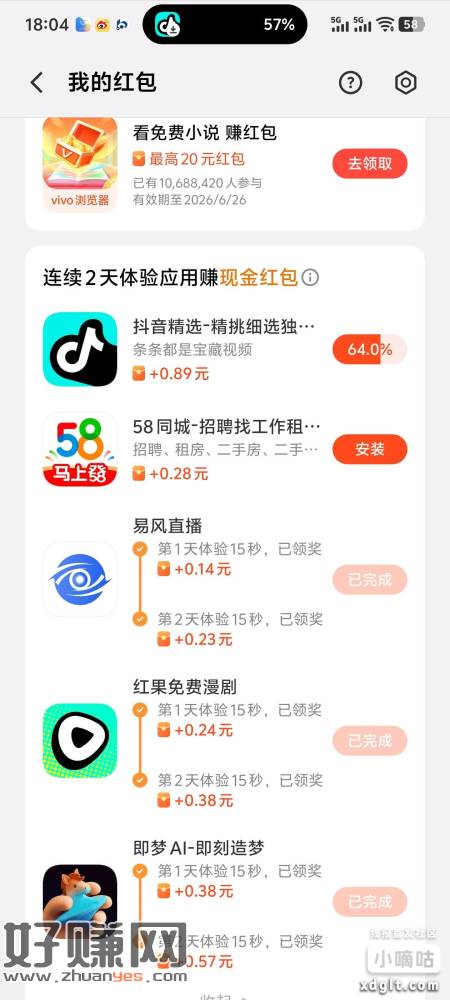 又有了，没事多去看看，vivo钱包里面的红包