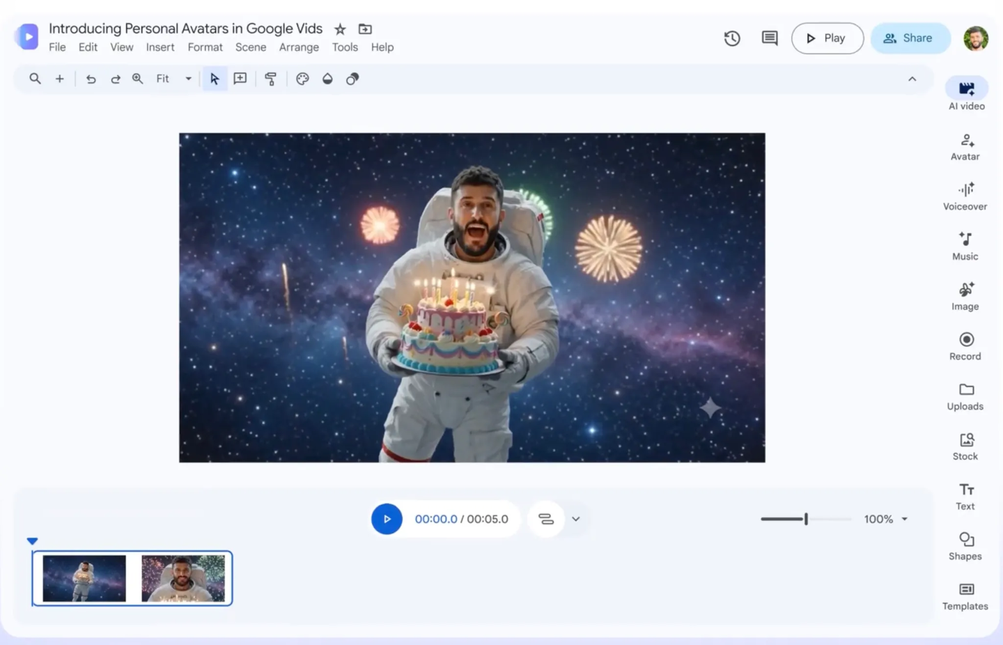 谷歌Google Vids新增数字分身功能：你也可以自导自演“AI大片”