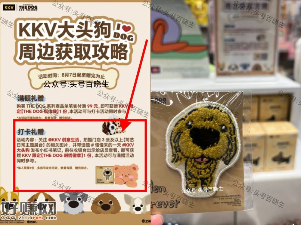 KKV兔费领大头狗刺绣徽章