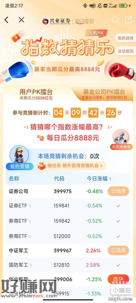 兴业证券app 两个活动 每天2分钟搞定 竞猜下一期要等到下