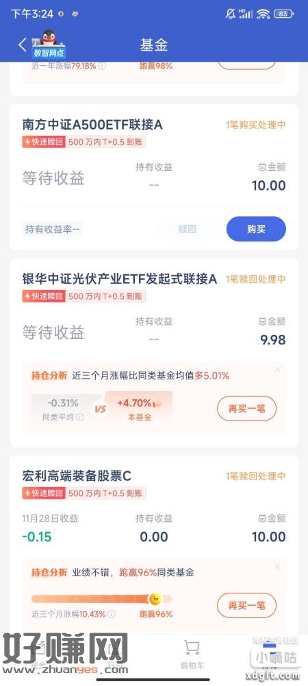 微众银行上星期买过10-5基金的 有的能赎回了 看看
