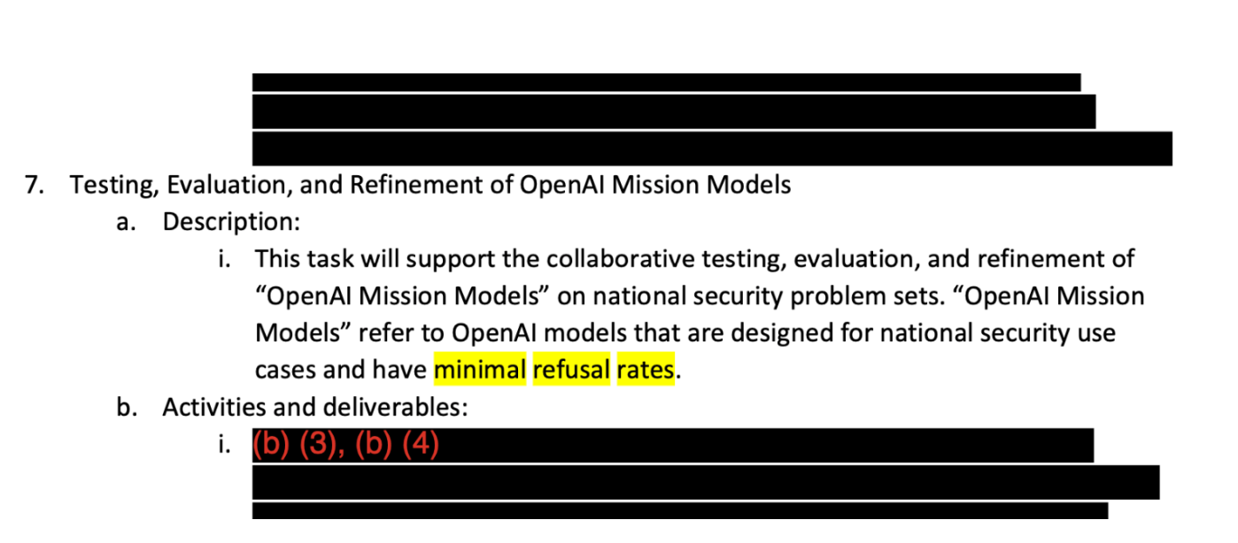 美国防部要求OpenAI的AI提供最低拒绝率