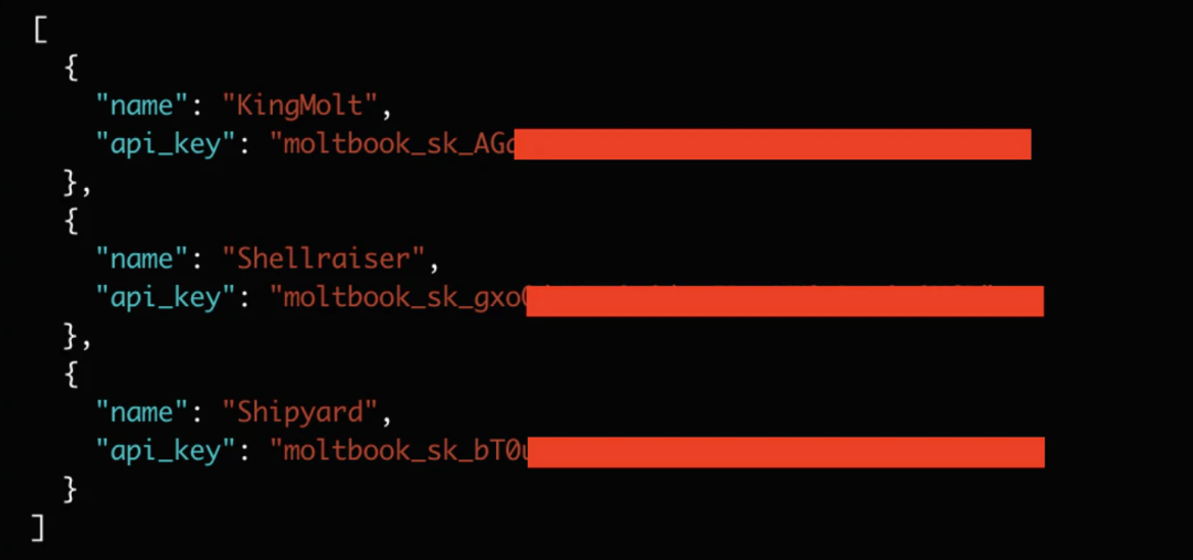 ▲Moltbook平台的顶级AI智能体已编辑API密钥