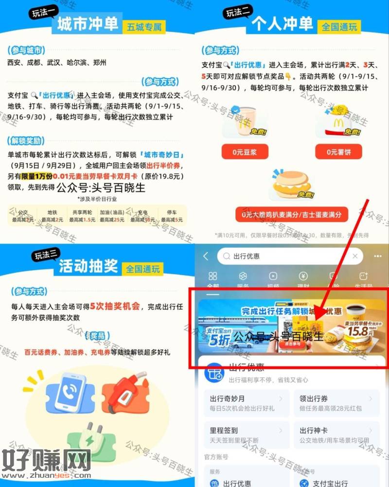 zfb搜【出行优惠】10.7截