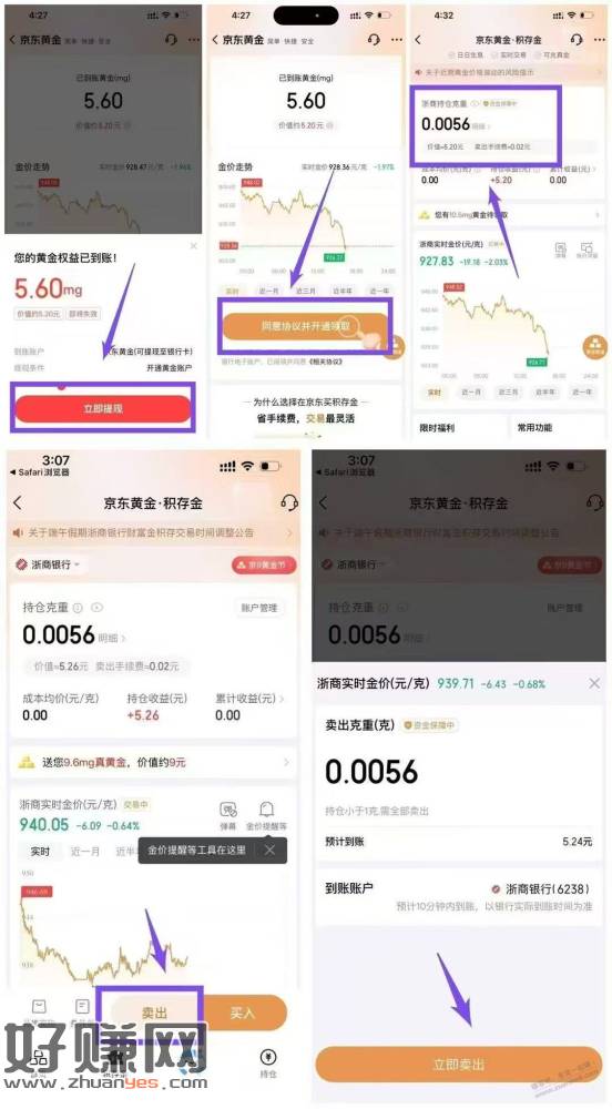 京东黄金4-10元