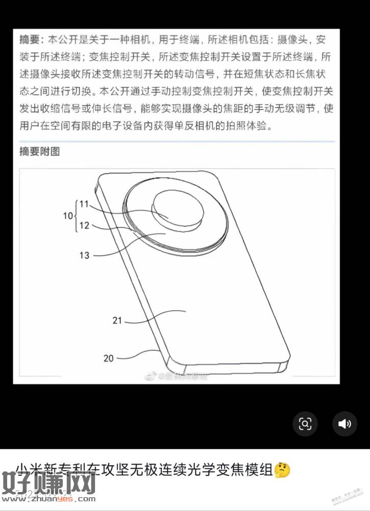 物理变焦技术是小米两年前的专利