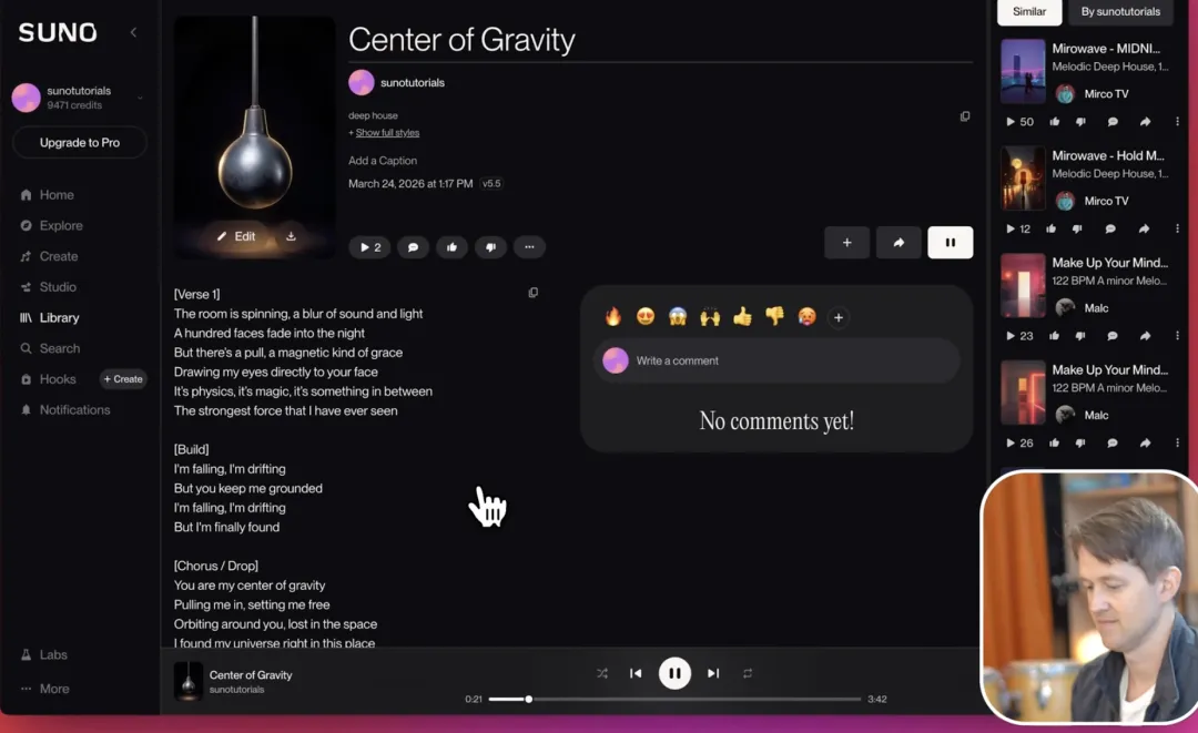 Suno V5.5 已经允许用户使用自己的声音训练模型 ｜图源：YouTube