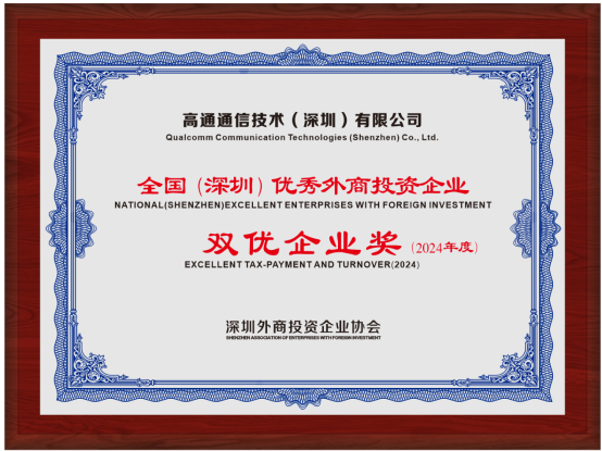 高通连续六年获评深圳“双优外资企业”，加码5G与终端侧AI布局