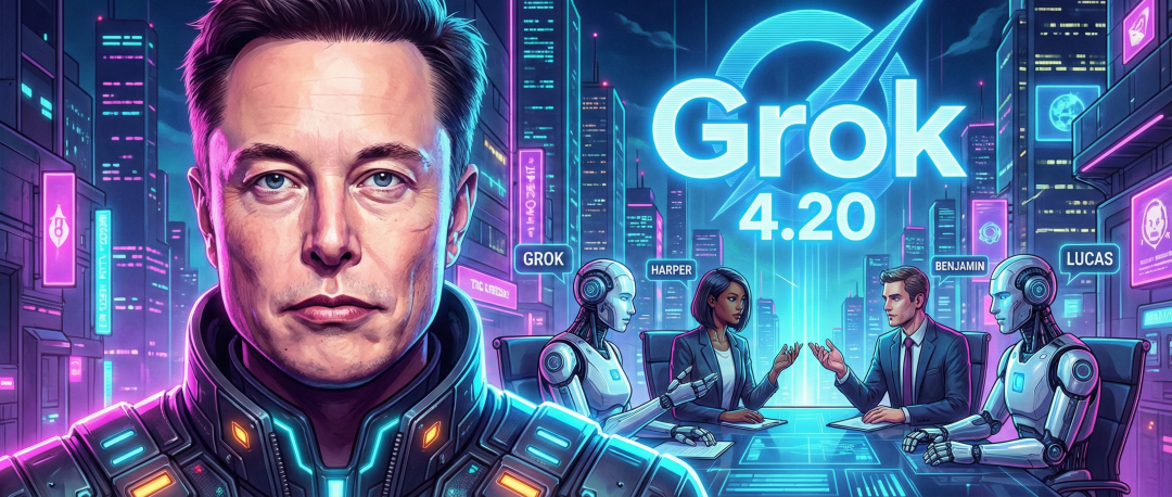 马斯克Grok 4.20突袭上线！4个AI开会互怼，47%实盘暴击GPT-5