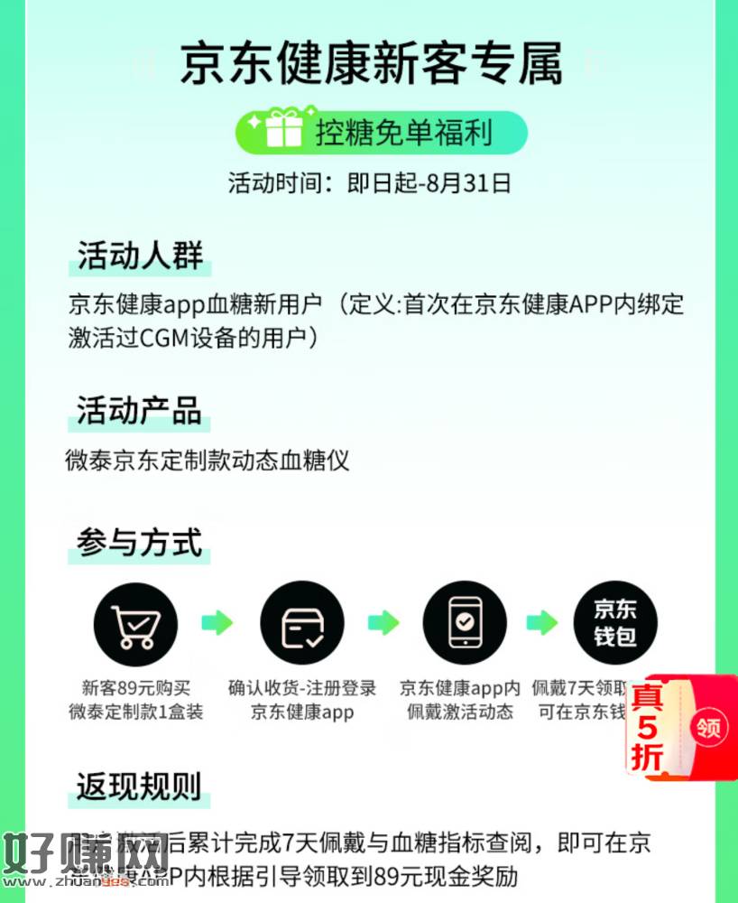 0💰撸 微泰动态血糖仪⬇️ ，需京东健康APP血糖新用户